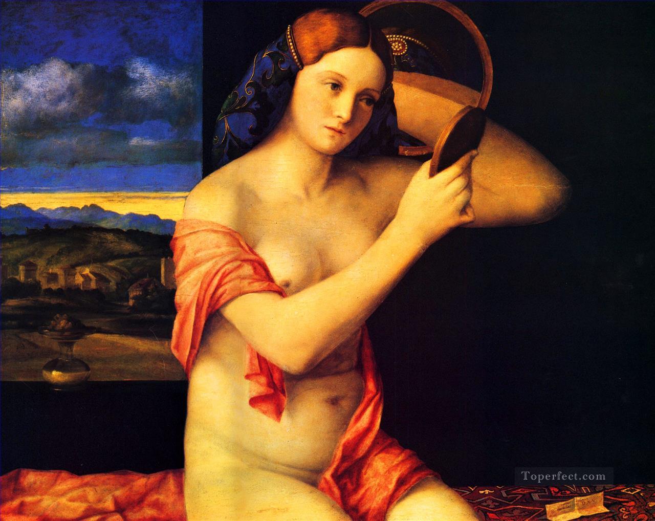 Lady at her toilette Renaissance Giovanni Bellini Oil Paintings